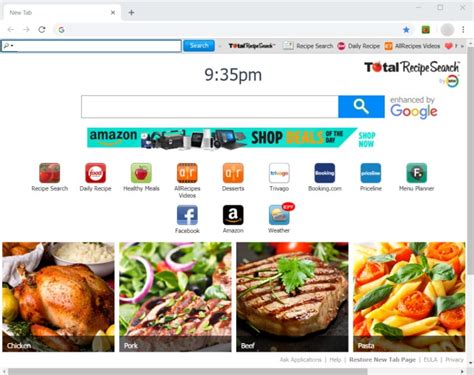 total recipe search toolbar.